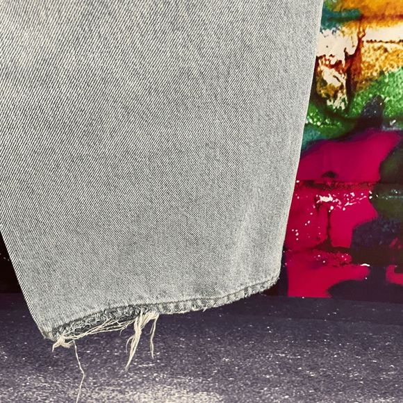 Agolde 90's Mid Rise Loose Fit Jeans Button Fly Distressed Size 30 - Picture 12 of 16